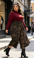 Leopard culotte hlače