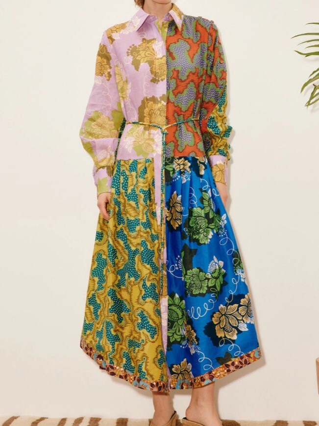 Šarena patchwork midi haljina
