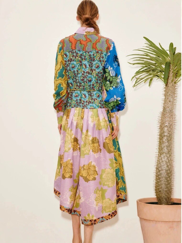 Šarena patchwork midi haljina
