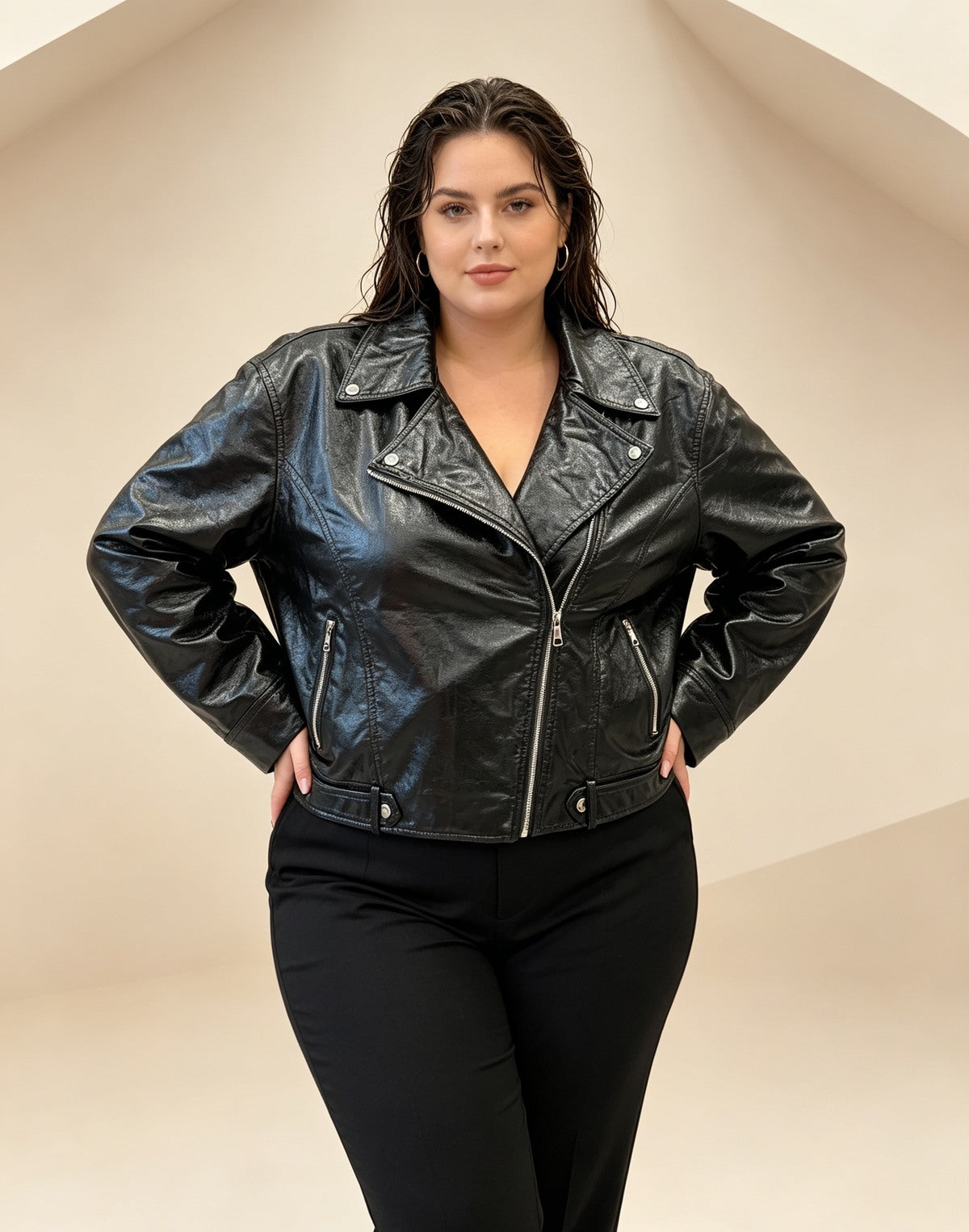 Crna biker jakna
