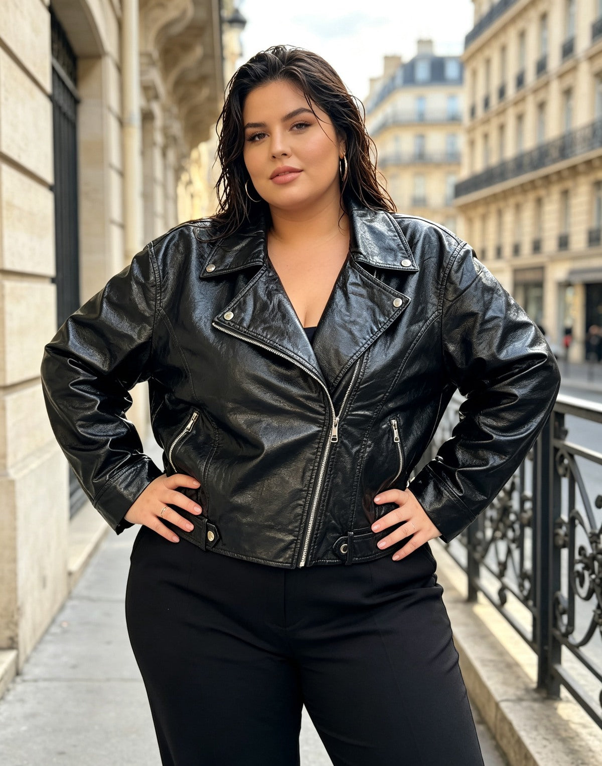 Crna biker jakna