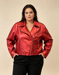 Crvena biker jakna