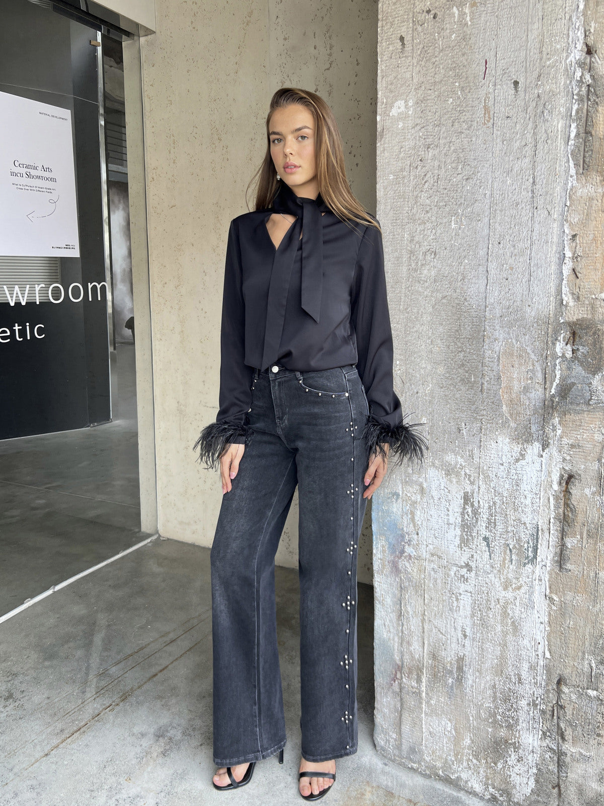 Wide leg traperice sa zakovicama
